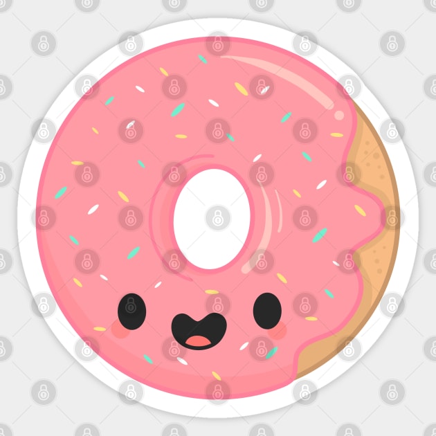 Cute Pink Kawaii Donut Sticker by Neverworldian